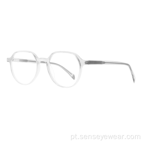 Moldura redonda Eco Acetate Óptico Designer de vidro